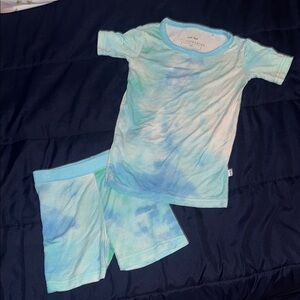 Little Sleepies Tie-Dye Pajama Set - Blue and Green